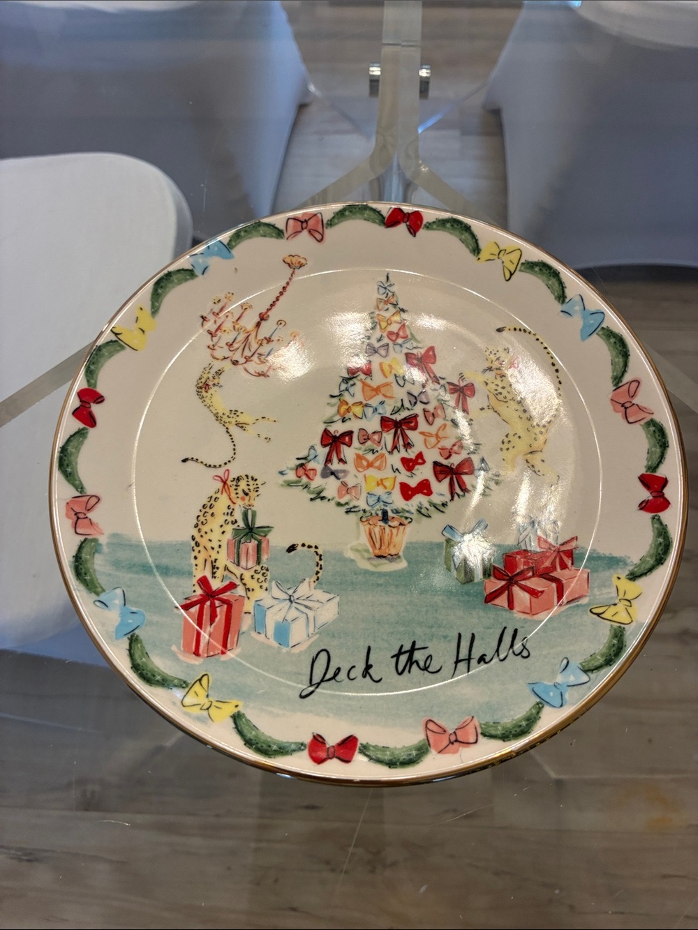 Deck the Halls Holiday Decorative Plate - Multicolor